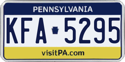PA license plate KFA5295