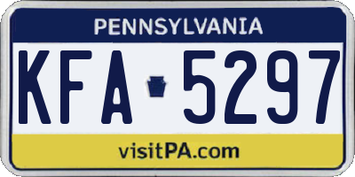 PA license plate KFA5297