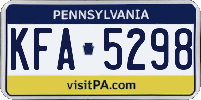 PA license plate KFA5298
