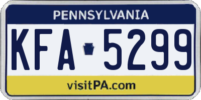 PA license plate KFA5299
