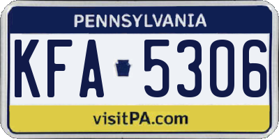 PA license plate KFA5306