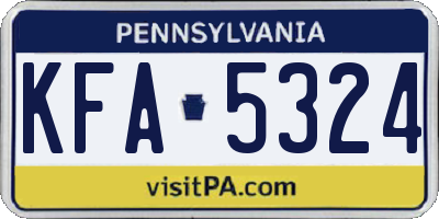 PA license plate KFA5324
