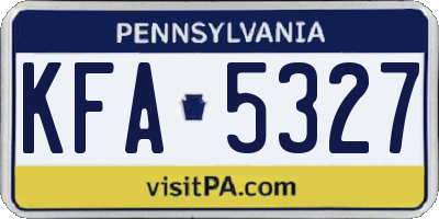 PA license plate KFA5327