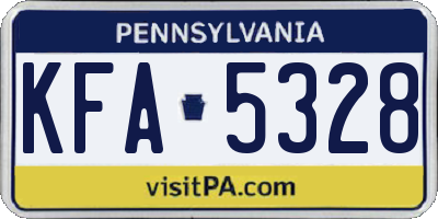 PA license plate KFA5328