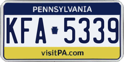 PA license plate KFA5339