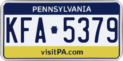 PA license plate KFA5379