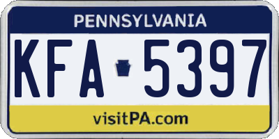 PA license plate KFA5397