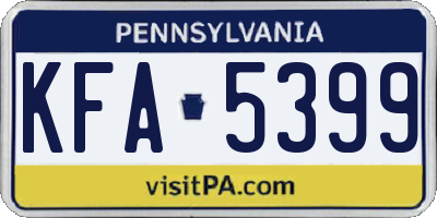 PA license plate KFA5399