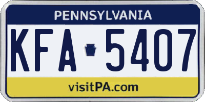 PA license plate KFA5407