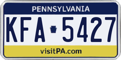 PA license plate KFA5427