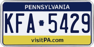 PA license plate KFA5429