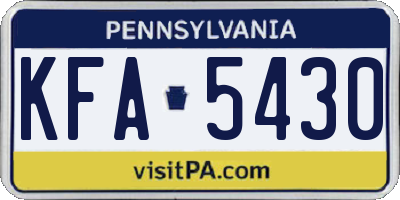 PA license plate KFA5430