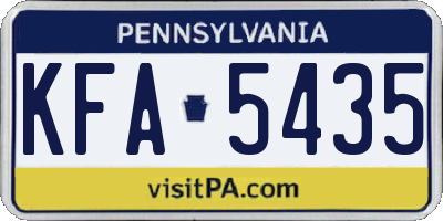PA license plate KFA5435