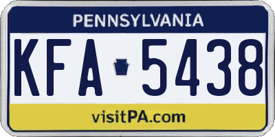 PA license plate KFA5438