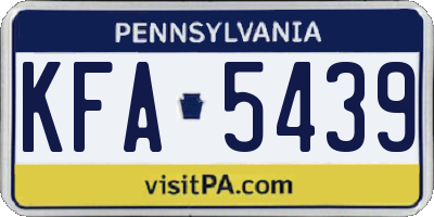 PA license plate KFA5439