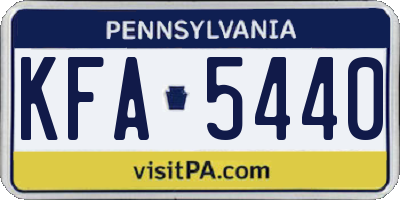 PA license plate KFA5440