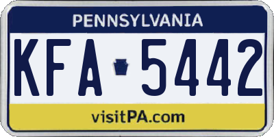 PA license plate KFA5442