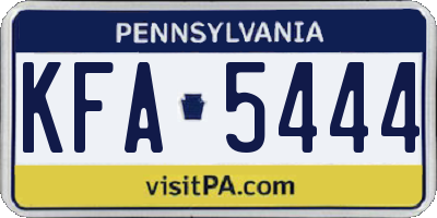 PA license plate KFA5444