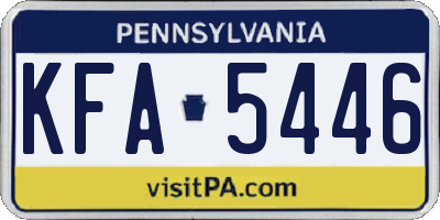 PA license plate KFA5446