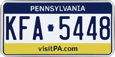 PA license plate KFA5448