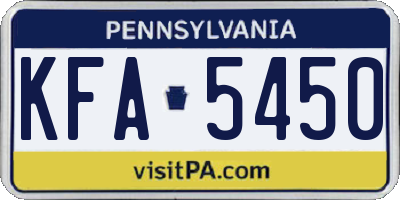 PA license plate KFA5450