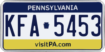 PA license plate KFA5453