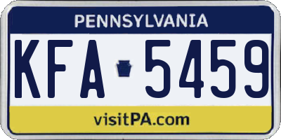 PA license plate KFA5459