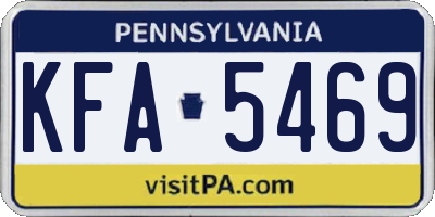 PA license plate KFA5469