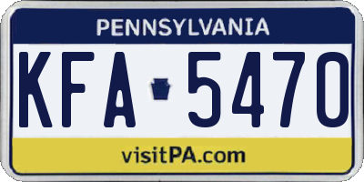PA license plate KFA5470