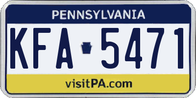 PA license plate KFA5471