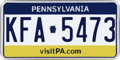 PA license plate KFA5473