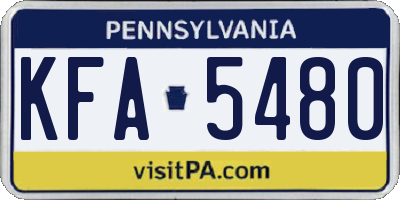 PA license plate KFA5480