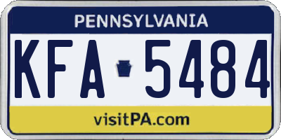 PA license plate KFA5484