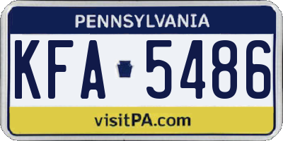 PA license plate KFA5486