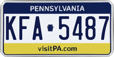 PA license plate KFA5487