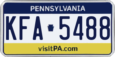 PA license plate KFA5488