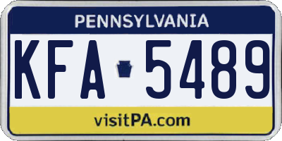PA license plate KFA5489