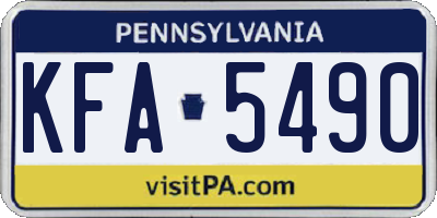 PA license plate KFA5490