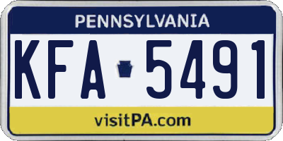 PA license plate KFA5491