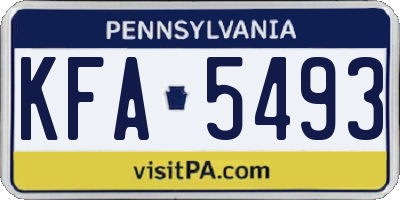 PA license plate KFA5493