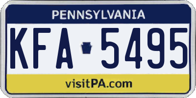 PA license plate KFA5495