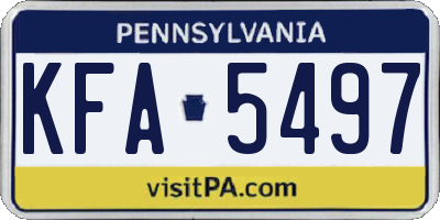 PA license plate KFA5497