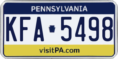 PA license plate KFA5498