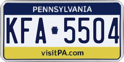 PA license plate KFA5504