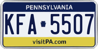 PA license plate KFA5507