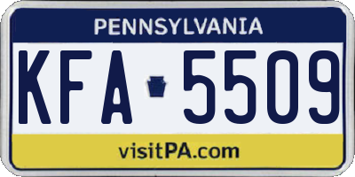PA license plate KFA5509