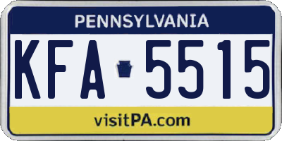 PA license plate KFA5515