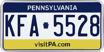 PA license plate KFA5528