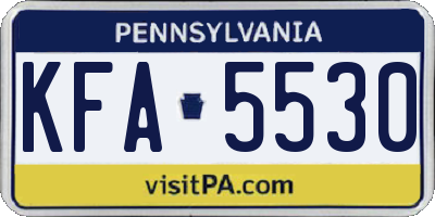 PA license plate KFA5530