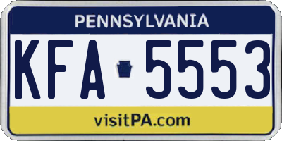 PA license plate KFA5553